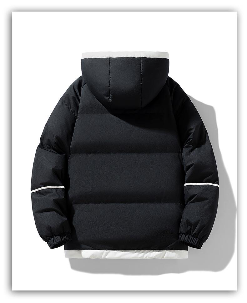 Men's Hooded Down Cotton Bread Jacket - Trendy Casual Coat for Students and Couples