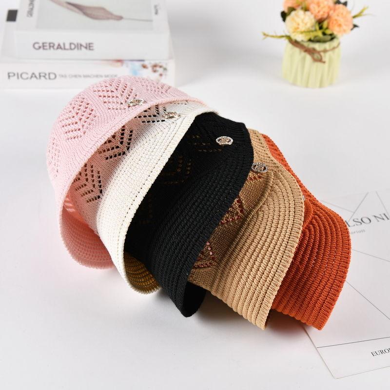 Spring and Summer Hat Thin Fashionable Breathable Women's Outdoor UV Resistant Mesh Knitted Duckbill Cap