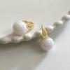 Eco-Friendly French Luxury Mermaid Shell Pearl Hoop Earrings - Elegant, Versatile Fashion for Daily Wear
