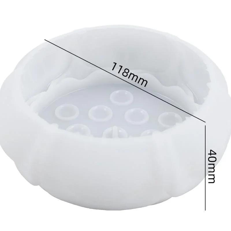 

NEW Home Decor Ornament Crafts DIY Lotus Shaped Incense Stick Holder Epoxy Resin Casting Silicone Mold світло-сірого кольору