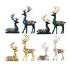 2x Deer Figurines Decors Reindeer Sculptures Souvenirs TV Stand Elk Statues