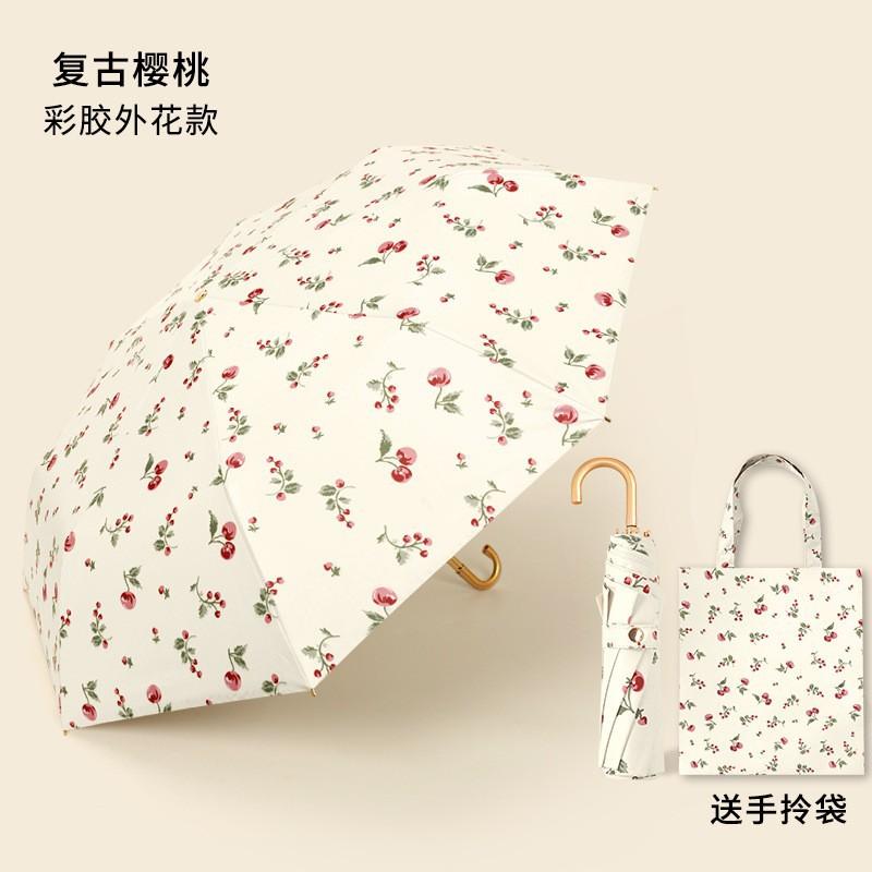 Stylish Double Layer Black Coated UV Protection Sun Umbrella Foldable for Women Rain or Shine