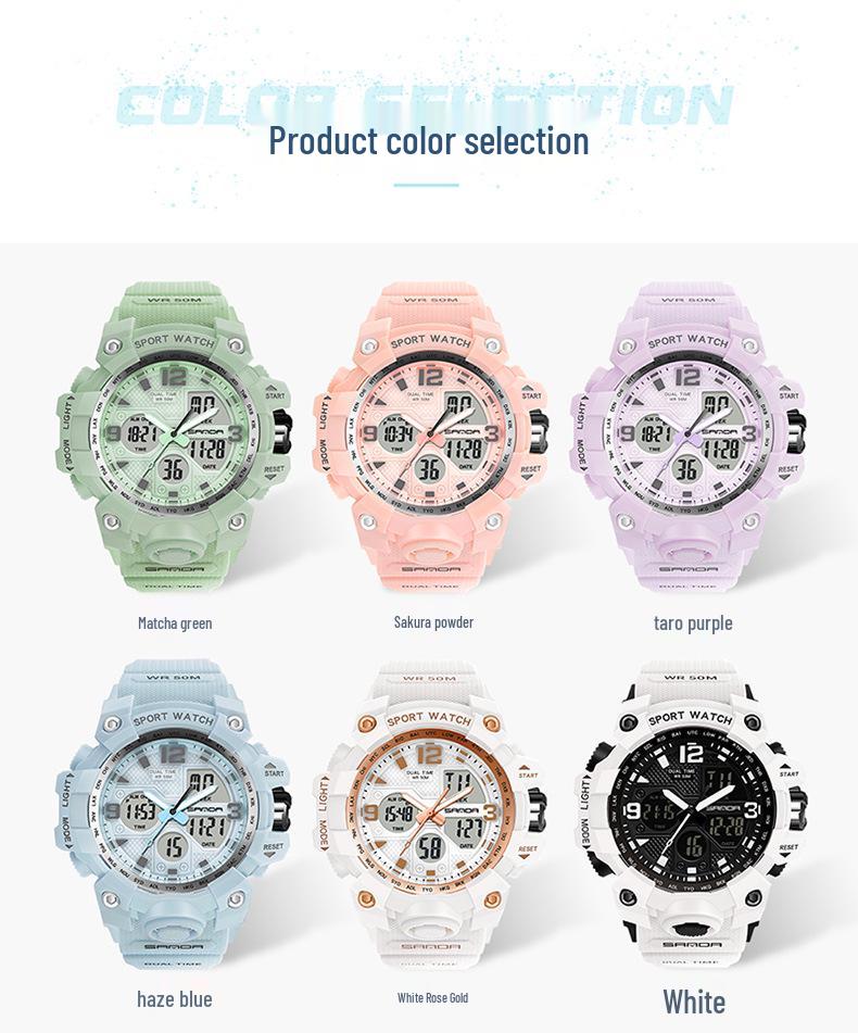 Sanda Fashion Luminous Waterproof Multi-function Sports Watch for Men & Women, Suitable for Students