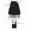 European & American Women's Retro Piano-Pattern High Waist Pleated Skirt - Black & White Short Slimming Design for Summer.