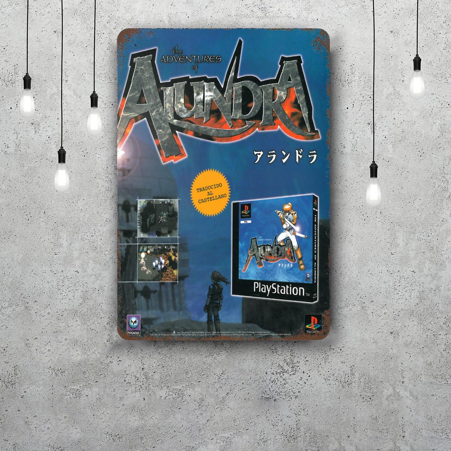 

Alundra Video Games Decor Vintage Metal Signs Tin Signs Captain Poster Decor for Bar Pub Club Man Cave Wall Decoration 20x30cm（7.8x11.8inch）