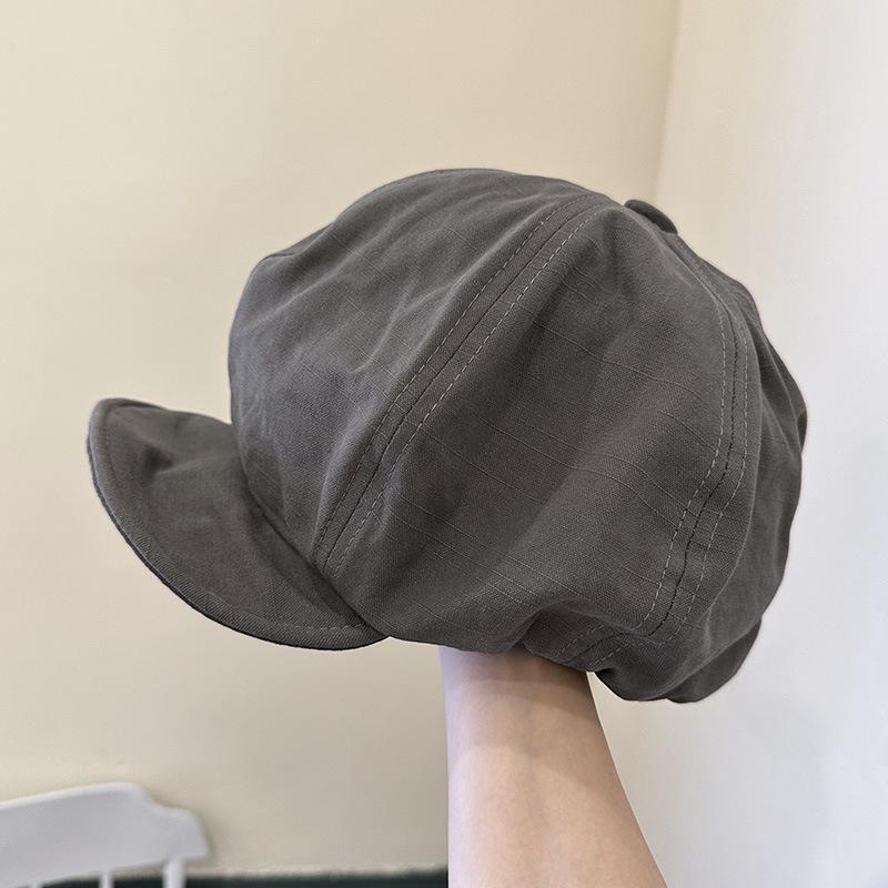 Thin Beret Women's Literary Retro Newsboy Hat Tide Cloud Octagonal Hat Casual Street Painter Hat