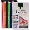 Corslet 12 Shades Color Pencil Set Hexagonal Colour Pencils Set With Iron Box Pencil Colours For Painting Coloring Penci