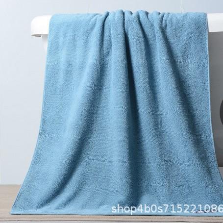 

Bath towel plain 100% pure cotton, easy to dry and non-fading, suitable for men, women and children 70*140cm 470g светло-синий