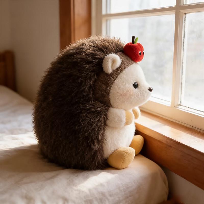 Cartoon Apple Hedgehog Plush Toy For Kids Soft Animal Doll Gift