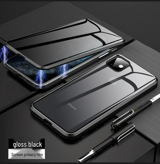 "Custodia Magnetica in Vetro Anti-Spionaggio per iPhone 12-16 Pro Max"