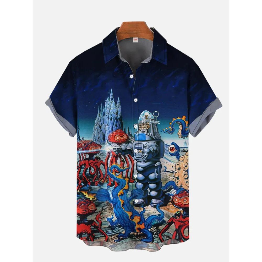 Hawaii Shirts Man New Stars-wars Shirts Men Women Clothes Tee Tops Boys Girls Tees Walker Printing Short Sleeve Shirt