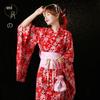 Japanese Wafu Hot Stamped Cotton Kimono for Girls - Bathrobe, Cosplay, Stage, or DIY Props