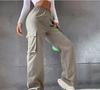 2024 Elastic Waist Women's Cargo Pants - Solid Color, Spring/Summer Fashion, Flap Pockets, In Stock