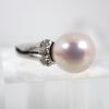 [Used] Pt900 Akoya Pearl 8.7mm Diamond Ring / J49-3