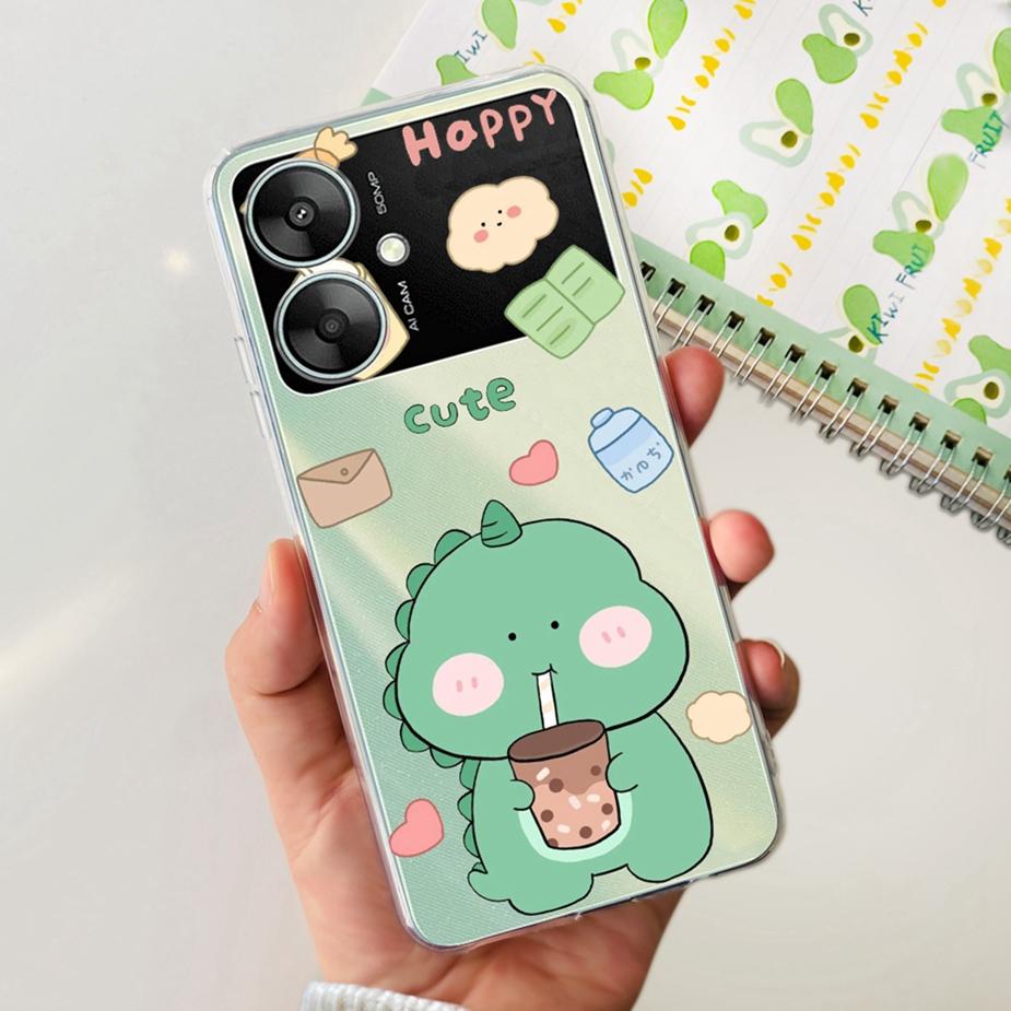 For Xiaomi Poco M6 5G Case Stylish Painted Cover Clear Silicone Phone Case For Xiaomi Poco M6 Pro M6Pro PocoM6 Soft Cover Bumper