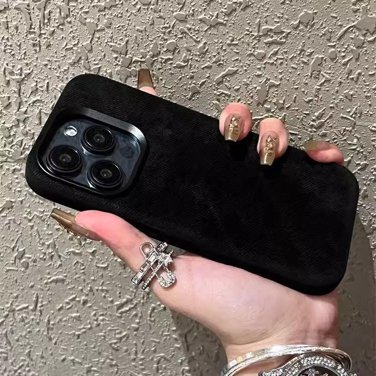 Ultra-fine Fiber Flannel Phone Case for iPhone 16 Pro Max - Fabric PC iPhone Cover with MagSafe Metal Frame Lens for Apple iPhone
