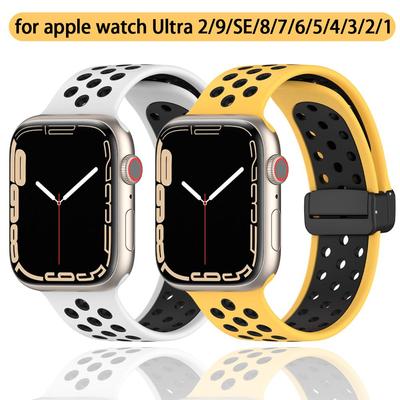 Cinturino Magnetico in Silicone per Apple Watch 44mm 40mm 45mm 41mm 46mm 42mm Braccialetto iWatch Serie 10 9 SE 8 7 6 5 4 Ultra 2 49mm