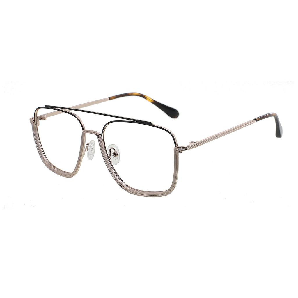 Pilot Double Beam Metal Men'S Myopia Glasses Frame Commuter Glasses Frame Two-Color Frames