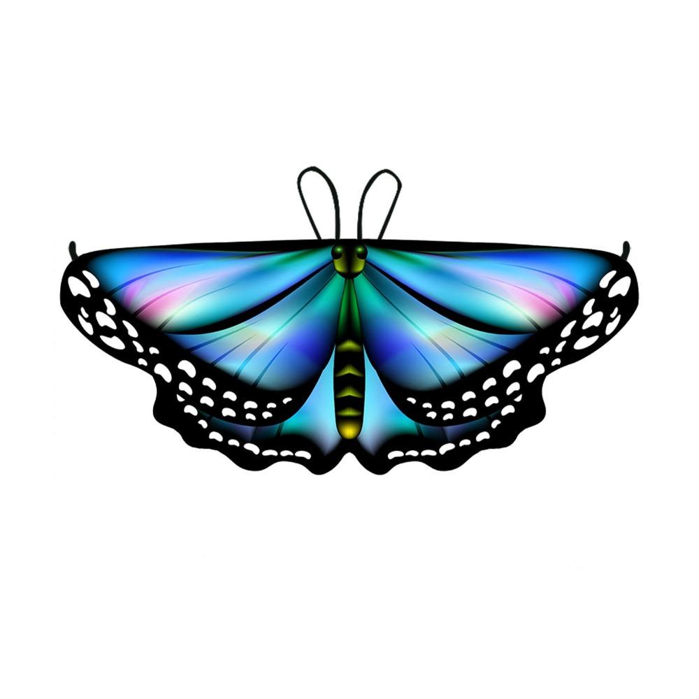Cosplay Costume Cape Butterfly Colorful Fairy Shawl Kids Butterfly Wings Costume Party Accessories 12