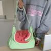 Creative Fruit Nylon Backpack Dopamine Color Book Bag Sweet Cloth Messenger Bag  Girls