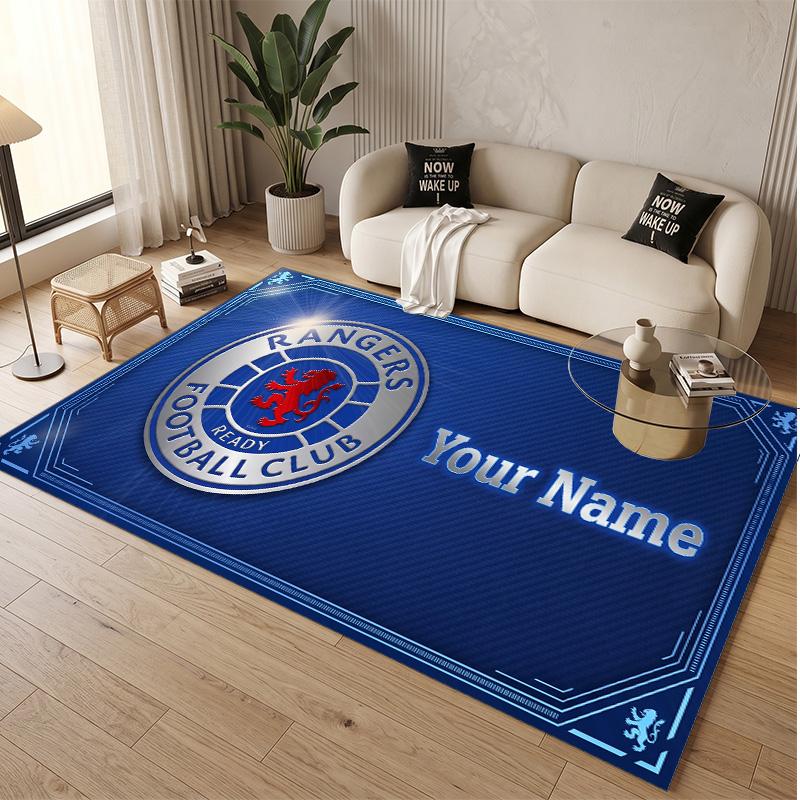 Personalized Crystal Velvet Carpet Rangers FC Pattern Non Slip Floor Rug