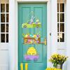 Easter Door Decoration Hanging Paper Easter Egg Rabbit Welcome Sign Ornament Happy Easter Door Hanger Pendant Easter Decoration