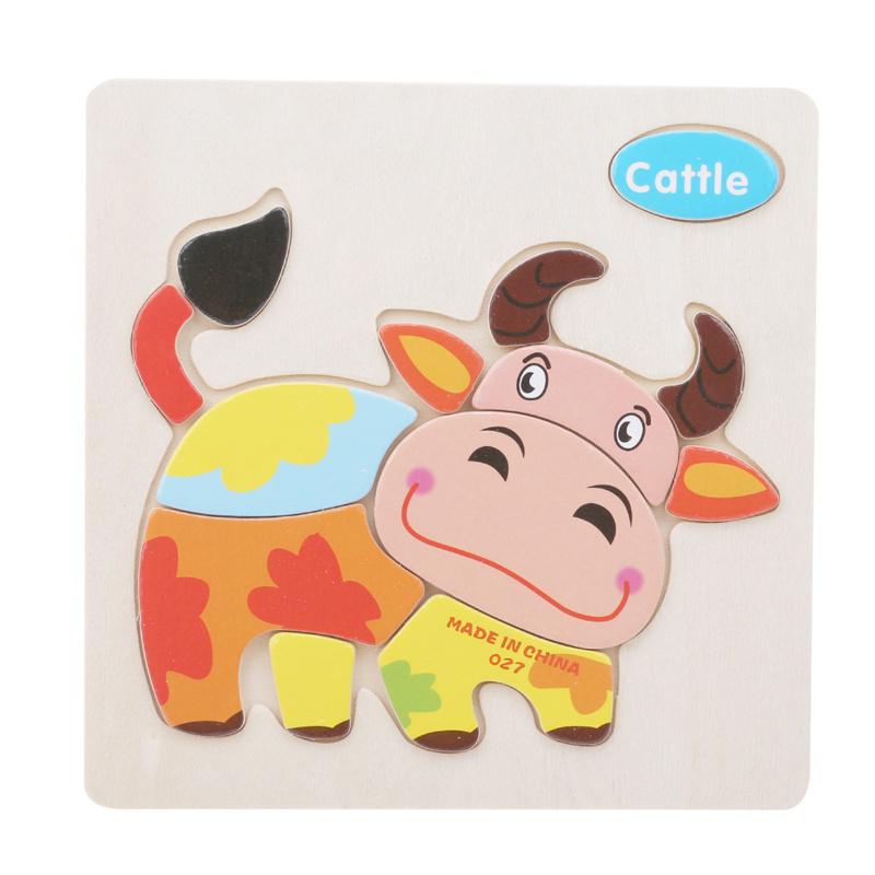 Buy Wooden 3D Puzzle Jigsaw Toys For Children Cartoon Animal Vehicle ...