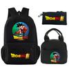 3Pcs/set Backpack Dragon Ball Printed Bookbag with Lunch Bag Pencil Case Teenager Children Girl Boy Schoolbag Rucksack