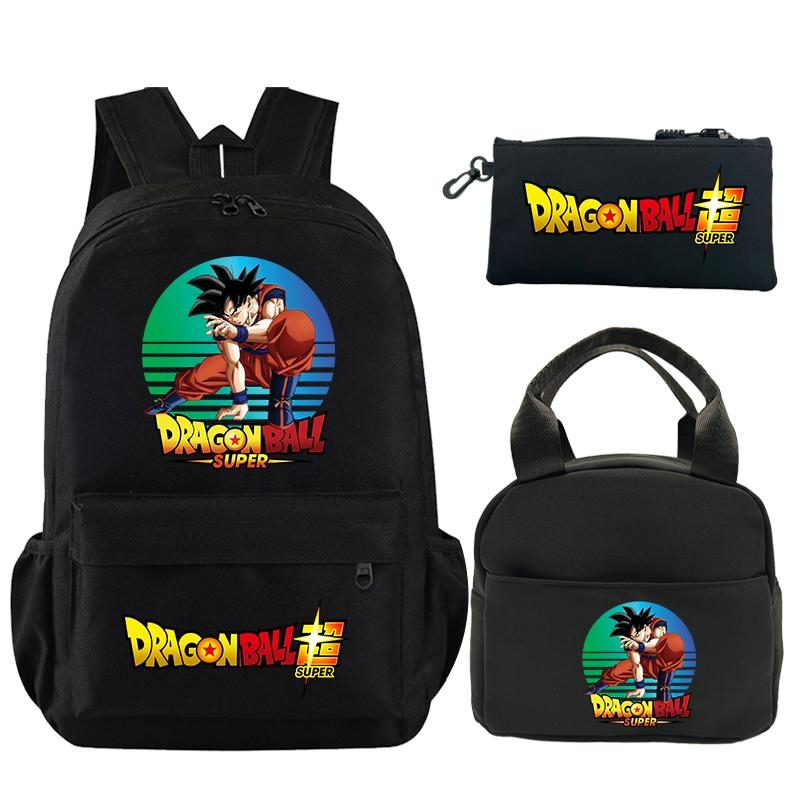 

Рюкзак з принтом Dragon Ball з сумкою для обіду Пенал для підлітків, дітей, дівчаток, хлопчиків, шкільний рюкзак, 3 шт./набір