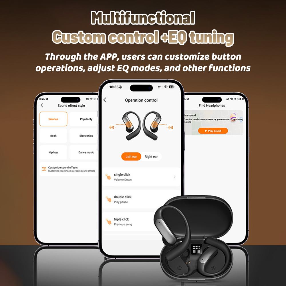 M127 AI Translation Clip-On Bluetooth 5.4 Wireless Earbuds, Open Ear Earphones with Real-Time Translation for 144 Languages