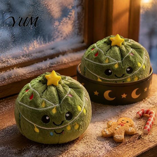 Comfortable Sensory Plushie Christmas Plush Dumpling Stress Relief Toy, Santa Claus Snowman Reindeer Squeeze Toys Steamed Bun Relaxation Toy