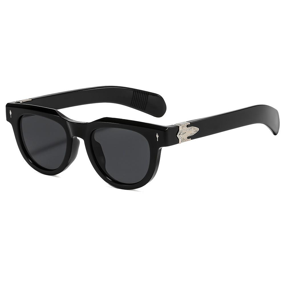European and American square sunglasses, retro rice Ding decorative black frame sunglasses, male trend driving, UV protection