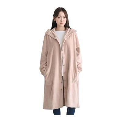[Dear Cologne] Room Wear Women's Winter Fluffy Long Cardigan Warm Dress Long Sleeve Cute Gown Dw009