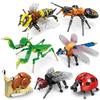 Creative Building Blocks Insect Model Bee Dragonfly Ant Mantis Children'S Assembled Toys Interesting Animal Ornaments Gifts Kids