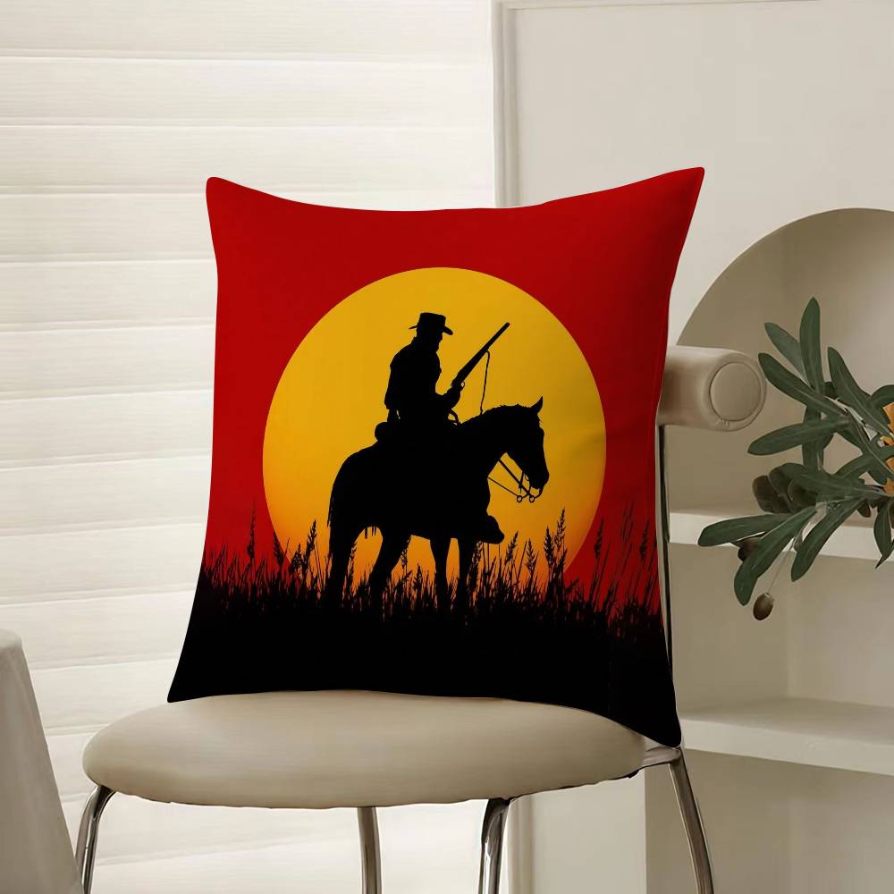 World Famous Game Red Dead Redemption-Pop Pillow Case Comfort Sofa Bed Silky Elegant Invisible Zipper Decorative Cushion Cover