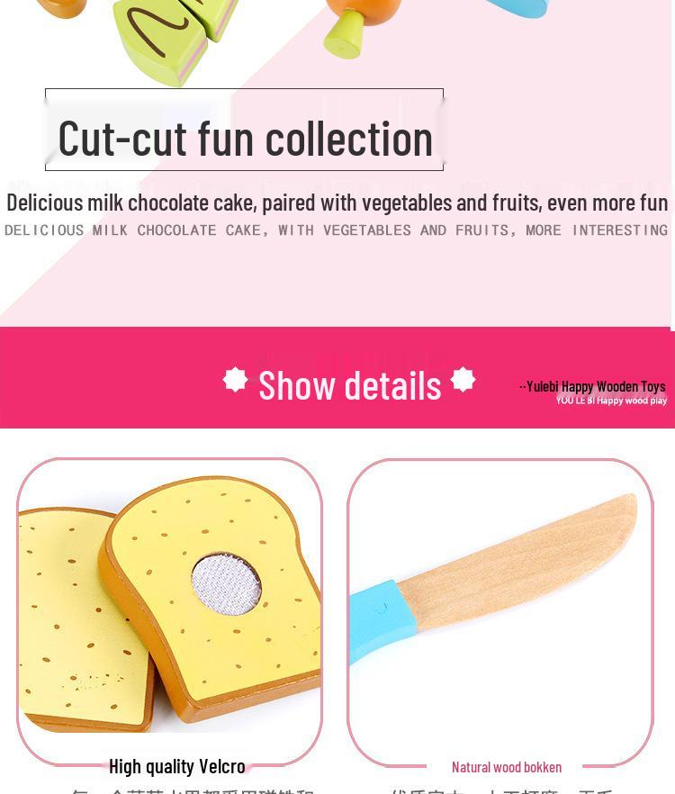 Wooden Pretend Play Kitchen Set: Children's Fruit and Vegetable Cutting Toy