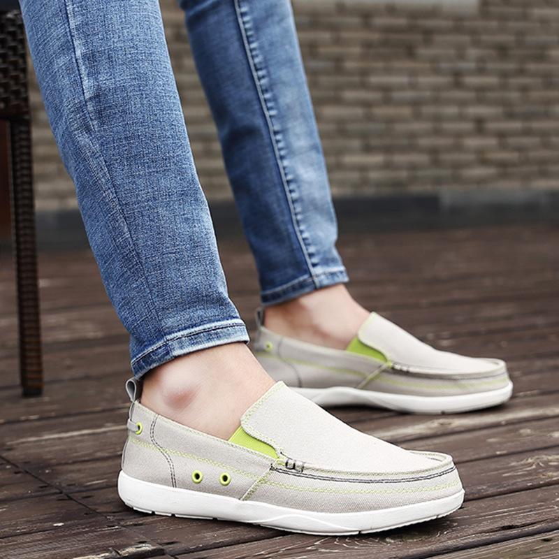 Customized Processing 2025 One-pedal Lazy Canvas Loafers Casual Foot Cover Lightweight Cloth Shoes Men's Shoes Trend