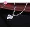 Fashion Women Jewelry Sets 925 Sterling Silver Color Color Zircon CZ Crystal Clover Shape Necklace Earrings Jewelry Set