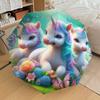 1pc Unicorn Fantasy Garden Umbrella with Plastic Handle,Suitable for All Seasons Home Travel Outdoor UmbrellaDD1417