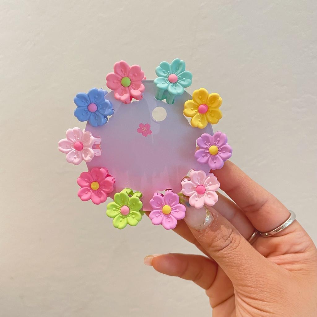 10 Pcs/set Cute Flower Stars Small Hair Claws for Girls Kids Hair Pins Colorful Hair Clips Crabs Fashion Hair Accessories