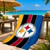 Asciugamano da Spiaggia Pittsburgh Steelers, Asciugatura Rapida, Facile da Curare, Adatto Sia per il Fitness che per le Vacanze al Mare, Essenziale Sportivo
