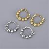 Elegant Movable Bead Earrings Small Beads Hoop Earrings Present for Women Perfect for Daily Wear and Special Occasions