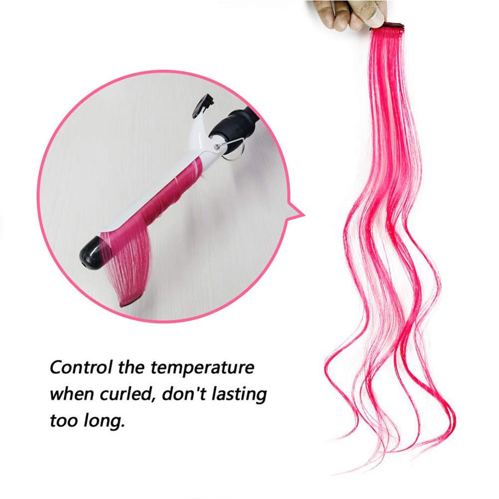 12Pcs Colored Hair Extension Clip Colorful Straight Hair Piece Wig for Kids Girls Highlights Clip