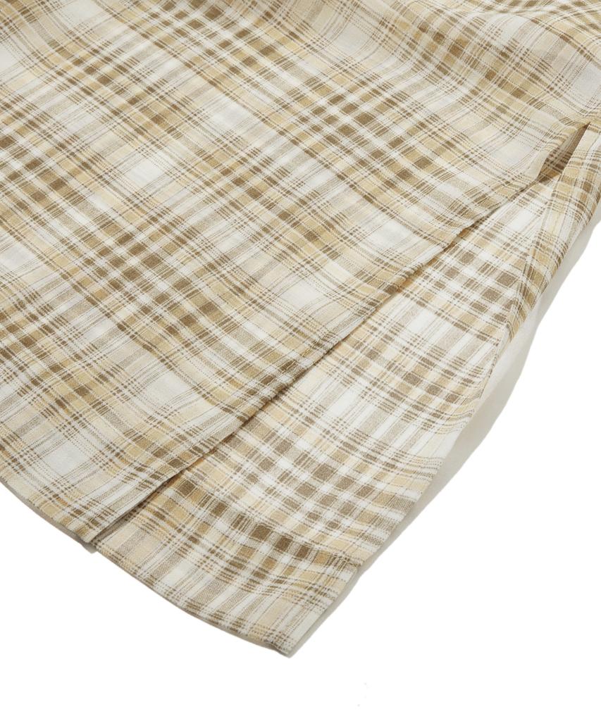 Penfield Chiffon Check Straight Dress Yellow_Fs1Ws01F