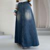 European & American Plus Size Gradient Denim Slimming Skirt - Trendy Autumn/Winter Women's Street Fashion