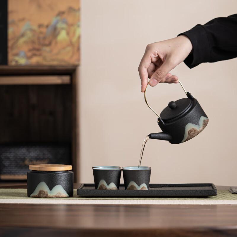 Su-Style Hand-Painted Ceramic 7-Piece Gongfu Tea Set