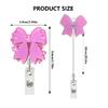 Bowknot Badges Holder Retractable Badges Reel with Swivel Alligator Clip Acrylics Badge Reel Holder for Doctor Nurse