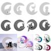 Smiley Moon Resin Mold Mirror Moon Fawn Cat Silicone Molds Wolf Angel Clay Plaster Casting Mould for DIY Crafts Epoxy Resin Tool
