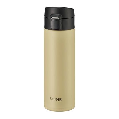 Tiger Thermos (TIGER) Water Bottle 480ml Mug Bottle One Touch Lightweight Stainless Steel Bottle Vacuum Insulated Thermal Insulation Beige MKA-K048CK