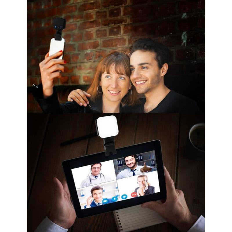 49 Beleuchtungsmodi Ringlicht für Mobiltelefone, tragbares Mini-Aufsteck-Fülllicht in Weiß für iPhone, Mobiltelefone und Laptops